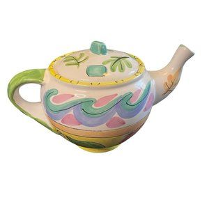 PRESENT TENSE HOME ARTISTRY HANDPAINTED MADE ITALY WHIMSICAL TEAPOT